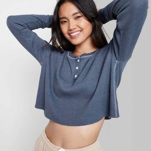Cropped Thermal Henley